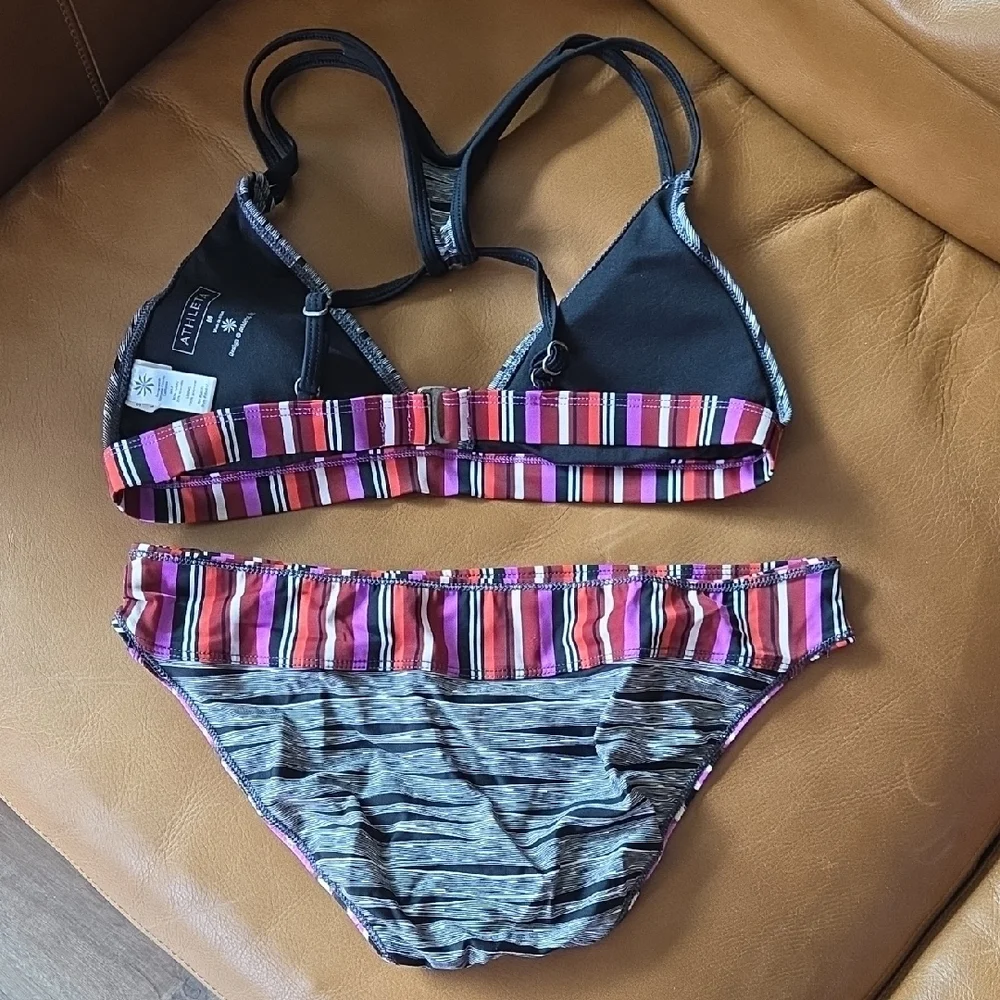 Athleta Multicolor Striped Bikini W/ Reversible Bottom. - Picture 3 of 4